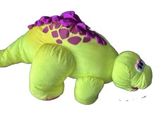 Vintage 1992 Fisher Price Dino Roars Yellow Puffalump Dinosaur Plush Nylon