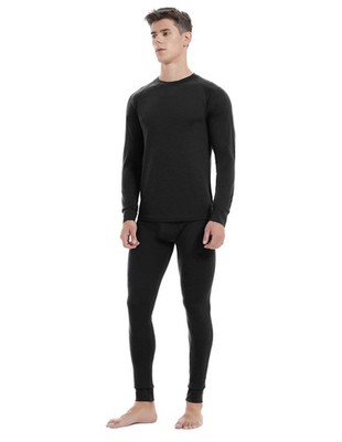 Mens 100% Merino Wool Base Layer Sets for Ski Lightweight Thermal Underwear B...