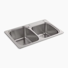 Verse 33" top-mount double-bowl kitchen sinkK-RH75791-2-NA