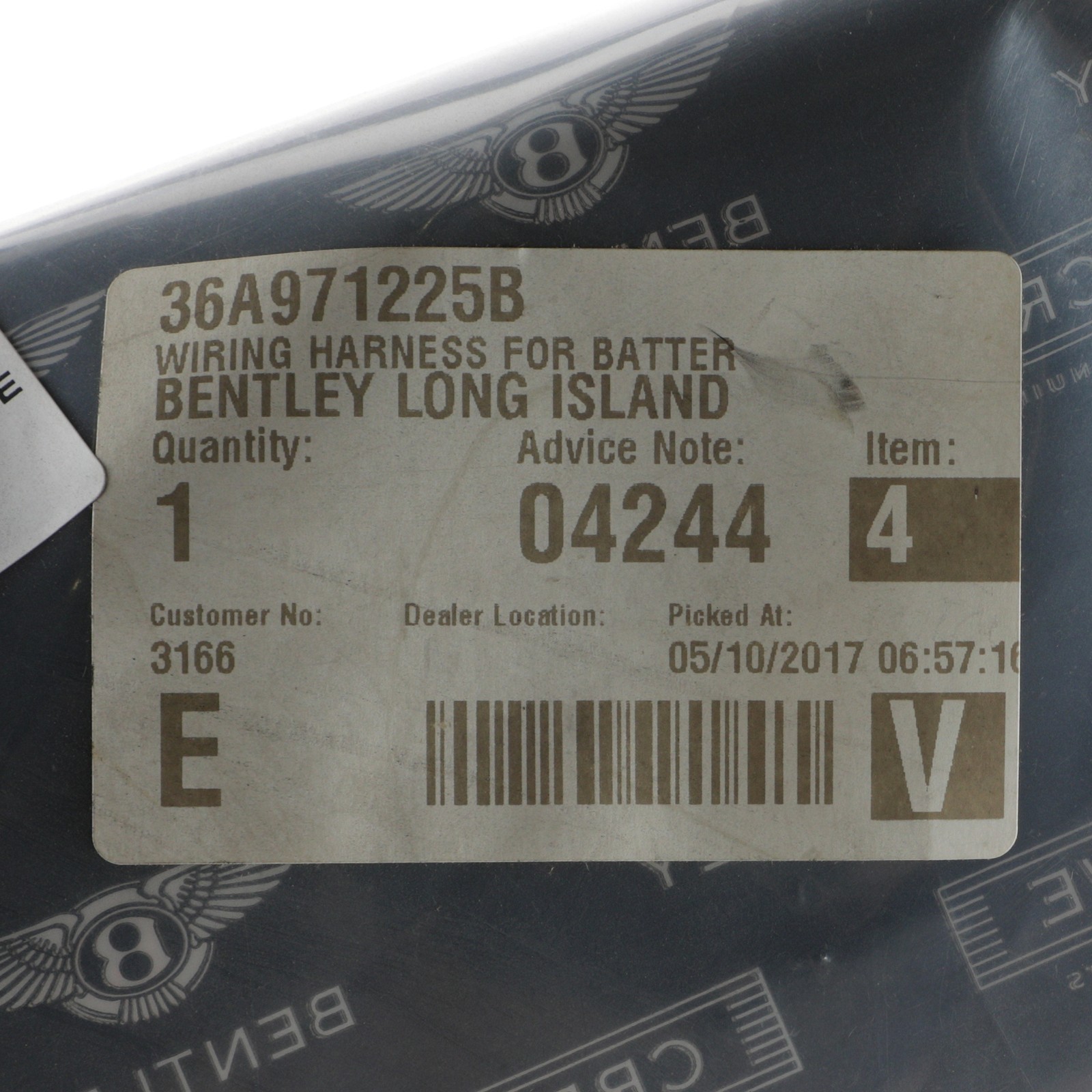 Bentley Bentayga 2015 Door cable P/N 36A971225B