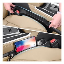 2PCS Car Seat Gap Filler Organizer with Side Hooks  Grooves