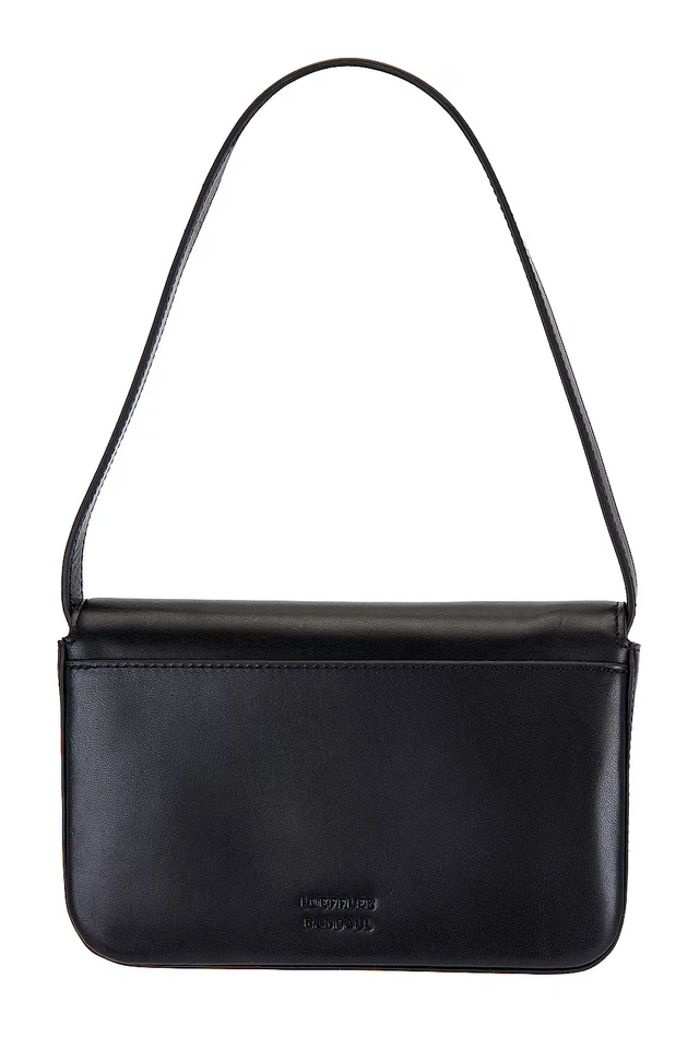 $295. Bolso de hombro pequeño de cuero baguette Loffler Randall Stefania negro dorado Foto 2 de 4