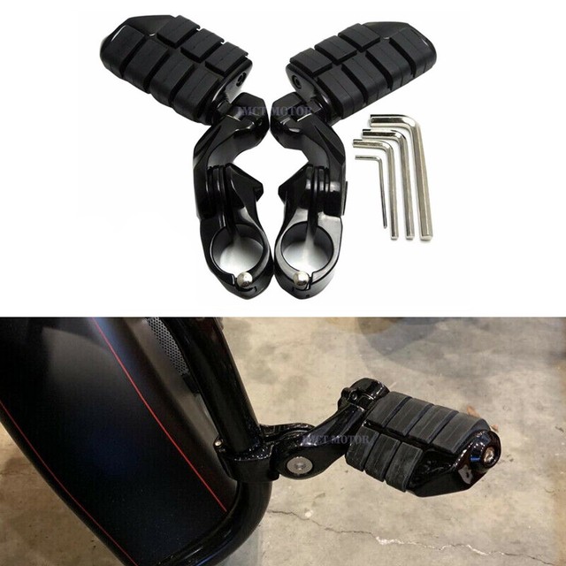 Motorcycle Highway Foot Pegs Pedal Rest Crash Bar Mount Kit For Harley