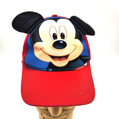 Mickey Mouse Baseball Cap With 3D Ears Kids Toddler Disney Junior Hat Strapback 