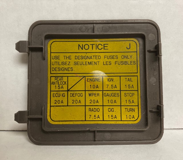 Fuse Box Cover Under Dash Toyota Pickup My XXX Hot Girl