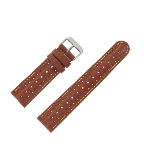 Bracelet De Montre Cuir Veau ZRC 22mm - Marron étanche - NEUF Avec étiquettes