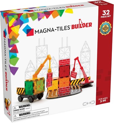 MAGNA-TILES Builder 32-Piece Magnetic Construction Set  ORIGINAL BRAND
