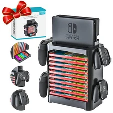 Nintendo Switch Game Storage Tower, Game Disk Rack and Controller Organizer