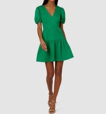 Adrianna by Adrianna Papell Womens Green Surplice Side Tie Dress Size 4