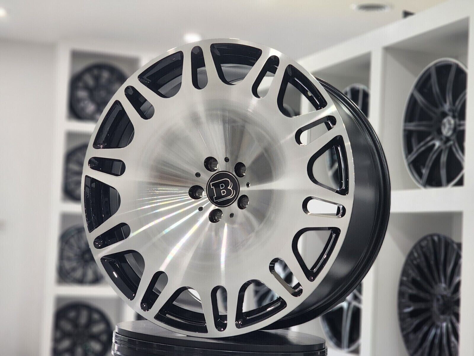 22x10 BRABUS BLCK MACHINE WHEELS RIMS TIRES MERCEDES G-WAGON G55 G500 G550 G63 G