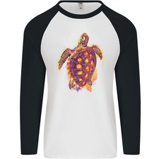 A Couleurs D'Eau Tortue Mens L/S Baseball T-Shirt