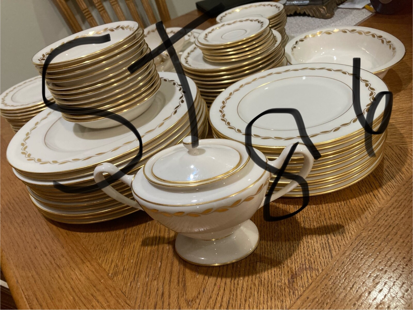 LENOX CHINA SETGOLDEN WREATH CHINA SET LOT OF 84 PCS eBay