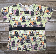 Women's Tafford scrub top green Halloween haunted house Nurse Medical
