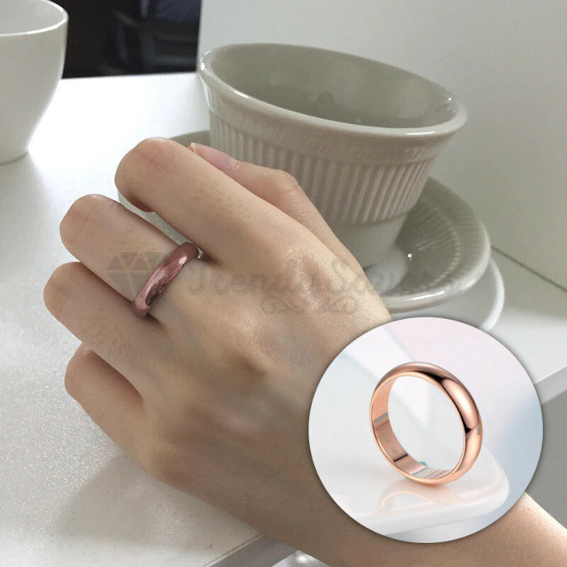 Rose Gold Plated Wedding Engagement Finger Fashion Ring Band Size