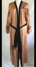 Zara Rose Gold Floral Satin Kimono Size Xs-s (missing Belt)