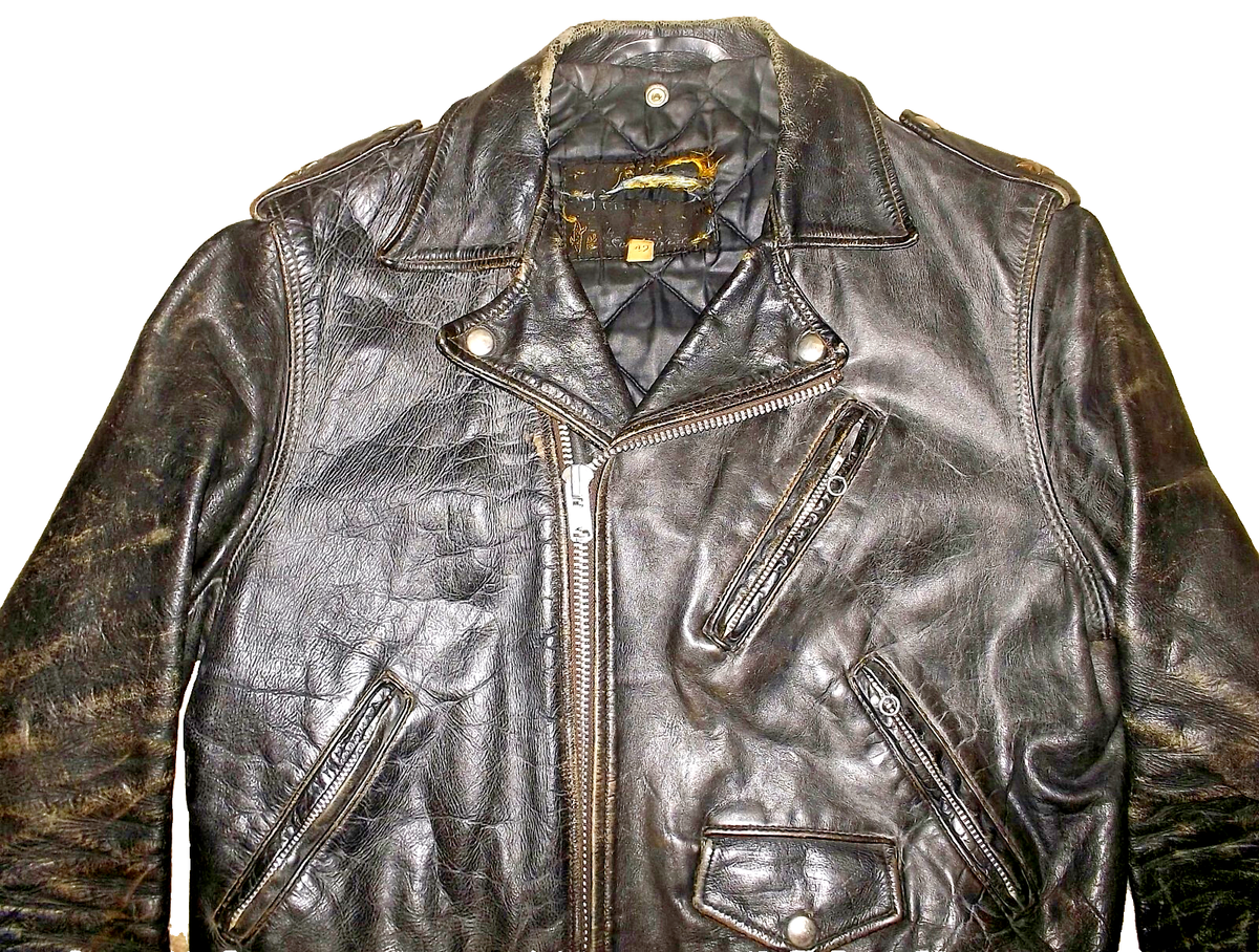 Vtg 50s SCHOTT Perfecto 613 ONE STAR Cactus Label HORSEHIDE