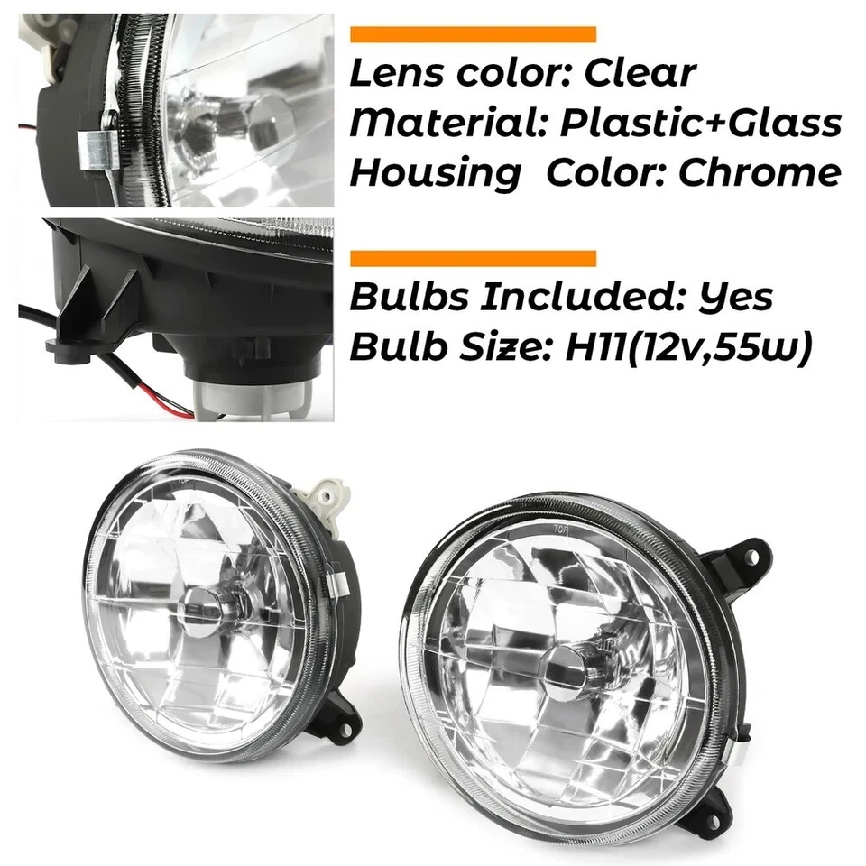Clear Lens Glass Fog Lights Set Fit For 2002-2003 Subaru Impreza RS / WRX Foto 3 de 4