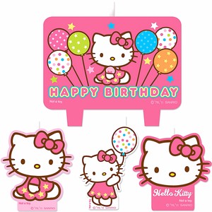 Details About Hello Kitty Happy Birthday Candle Set 4ctcake Decorations Party Supplies Favor