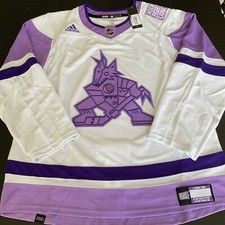 ADIDAS 2023 Hockey Fight Cancer Arizona Coyote ADIZERO Authentic Jersey NWT Sz54