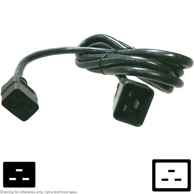Cable AC Power Cord IEC C19 C20 PDU Extension 10FT 12AWG UniCable UC-033 UC-032
