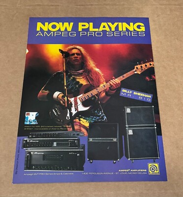 AMPEG AMPS - BILLY SHEEHAN of MR. BIG  - 1994 Print Advertisement