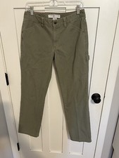 Tommy Hilfiger Army Green Cotton Carpenter Straight Leg Mid Rise Pants Size 8