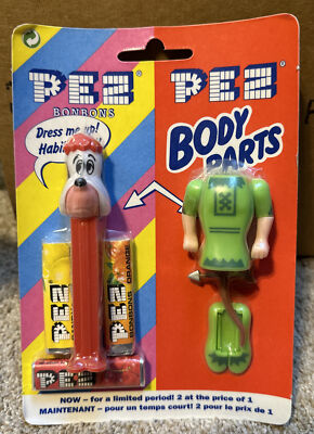 PEZ DROOPY DOG 4.9 & Robin Hood Body Parts BONBONS Striped