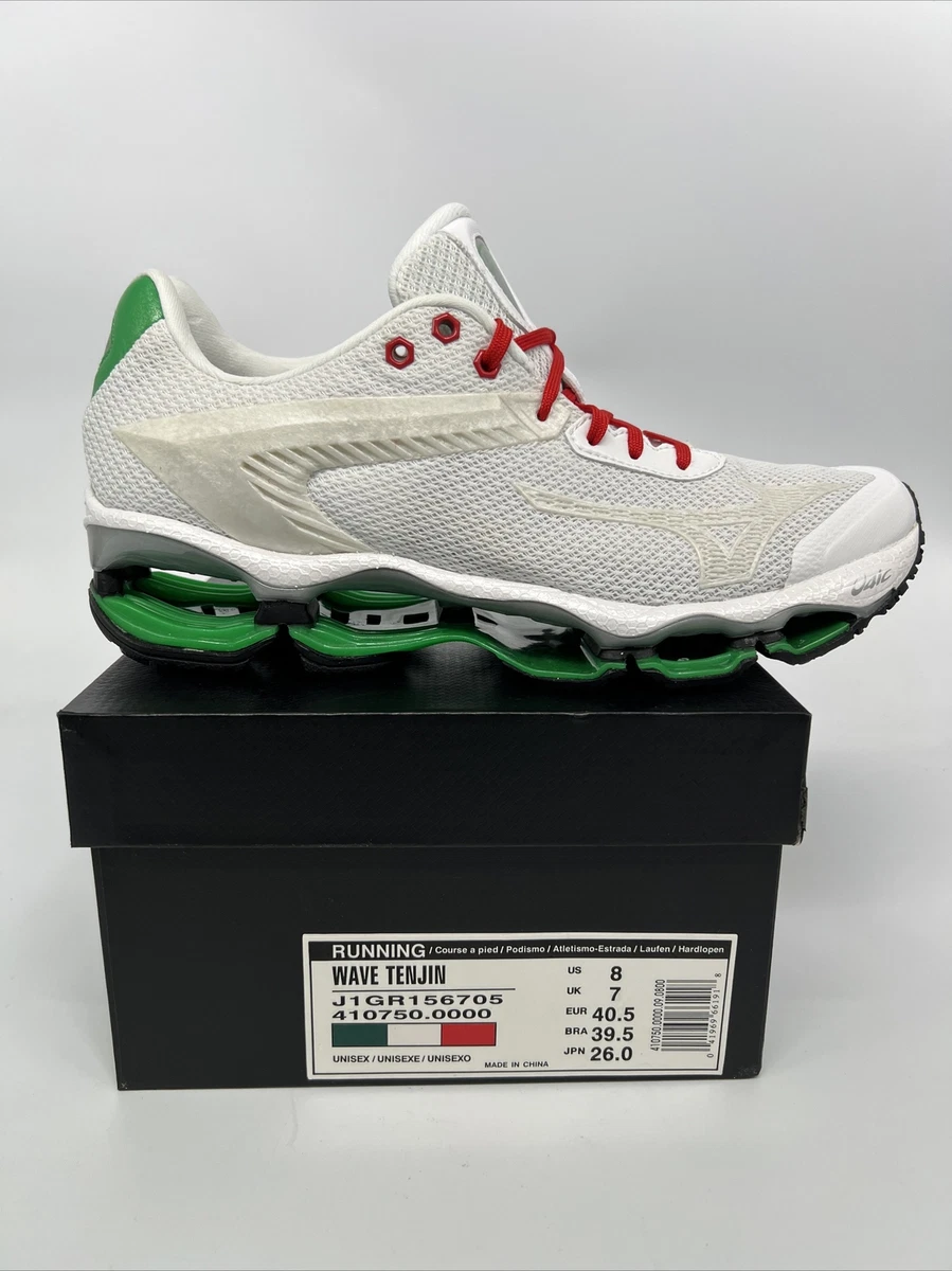 mizuno lamborghini Wave Tenjin Color Wh green red Size 8 Running Made In China