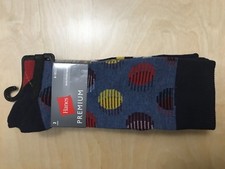 Hanes Mens Premium Fashion Sock 3-pack Shoe Size 6-12 NWT Fun Dress Socks