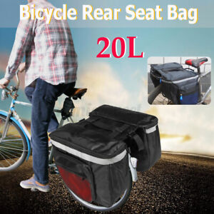 600D 20L Bike Bicycle Rear Rack Seat Saddle Bag Pannier Tail Durable Bags