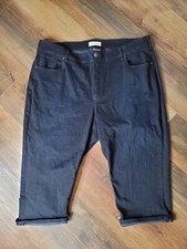 Lane Bryant Plus Size 20 Black Denim Carpi Jeans Capris Mid Rise Skinny Pedal