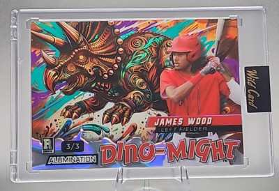 James Wood 3/3 2024 Wild Card Dino Might Rookie RC Lava Foil Washington Nats SSP