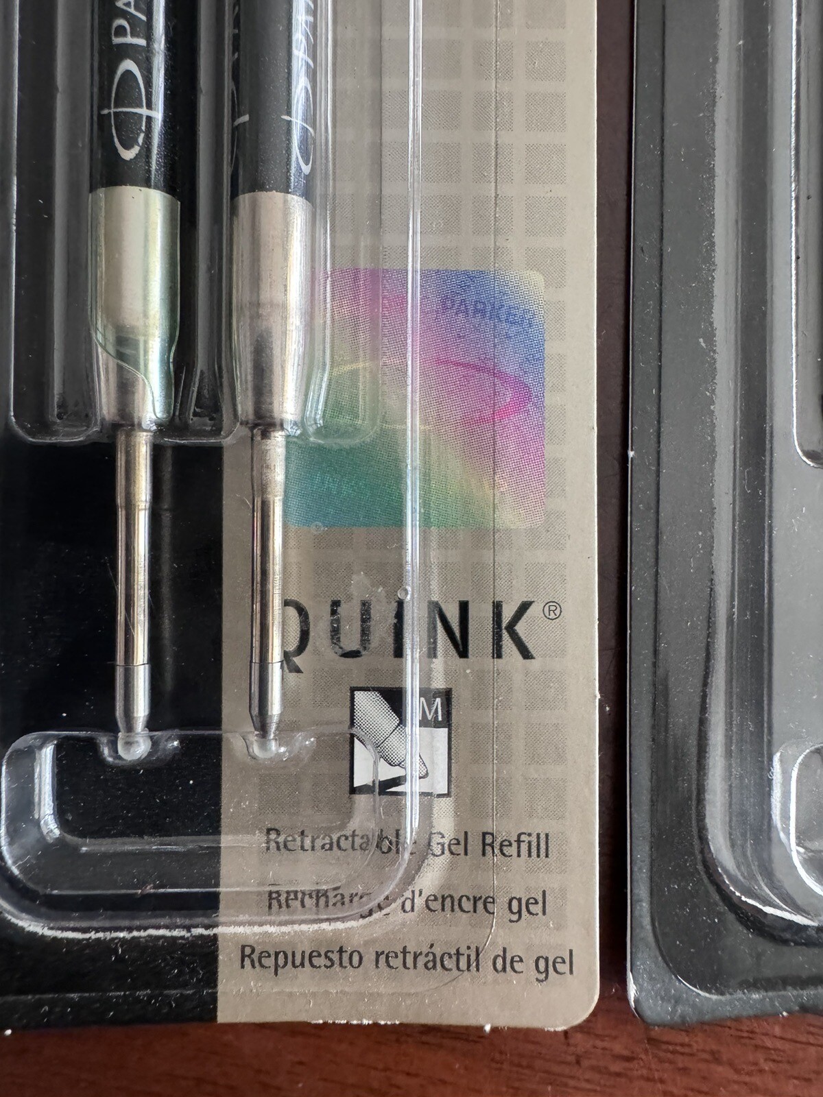 6 Genuine PARKER QUINK GEL Ballpoint Pen Refills BLACK Medium 3