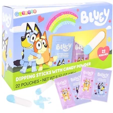 BLUEY Dipping Sticks with Candy Powder - 22 Pouches - 6.52 oz - Best By 07/2026