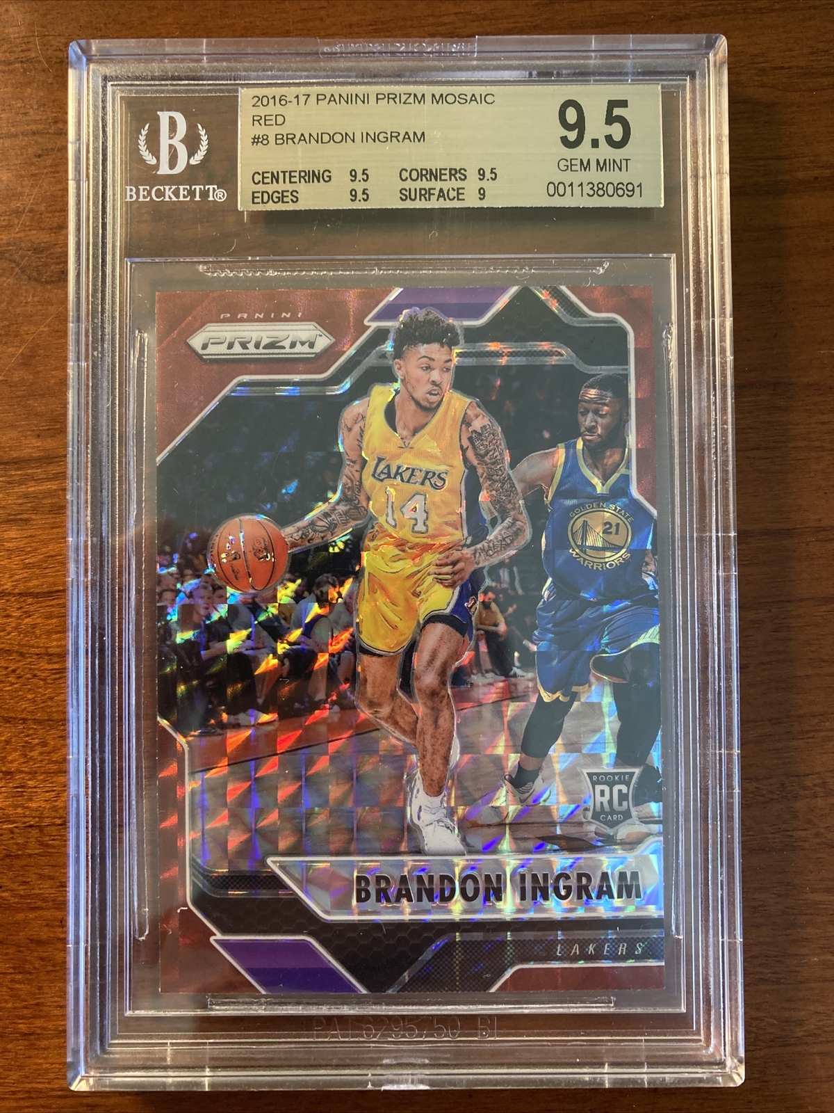 Brandon Ingram 2016-17 Panini Prizm Red Mosaic PSA 10 RC Pelicans GEM #8 📈🔥🔥