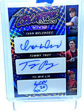 2023 Leaf Vivid IVAN MELENDEZ TOMMY TROY YU-MIN LIN Auto Autograph 7/7 Book end