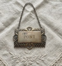 Vintage Port Silver Plated Made In England Decanter Plaque Label