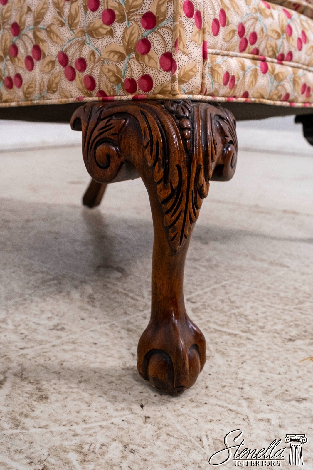 70082: SOUTHWOOD Ball & Claw Wing Back Upholstered Chair