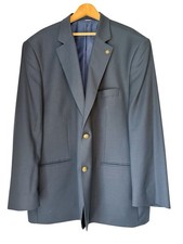 Oak Hill Perfect Fit Classic Blazer Size 54L Navy Blue Metal Buttons Jacket