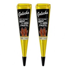 Golecha Henna Cone 25g – Mehndi Paste Tattoo Körperkunst – 2x Tube (Schwarz)