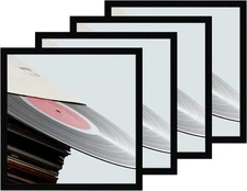 eletecpro 12.5x12.5 Vinyl Record Frame for 12x12 LP Covers, Black 4 Pack