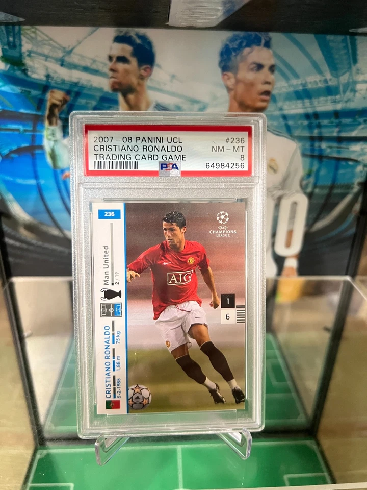 2007-08 Panini UEFA Champions League TCG #236 Cristiano Ronaldo PSA 8 - Image 3 of 4