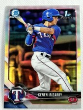 2018 1st Bowman Chrome Refractor BDC-140 Kenen Irizarry Texas Rangers