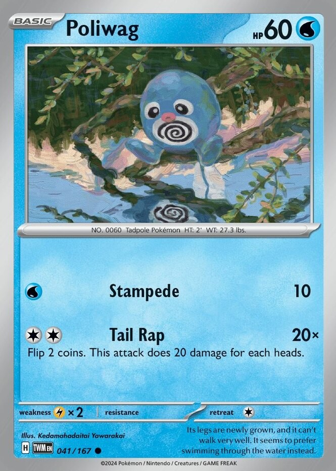 Poliwag - 041/167 - Common (Hp) Twilight Masquerade - Water Pokémon