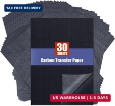Carbon Paper for Tracing Transfer-Paper Pad, 30 Pcs Black Graphite Copy Paper fo
