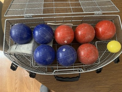 Bocce Ball Set with Case and Instructions Vintage Outdoor Game