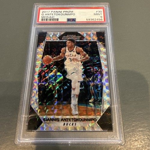 2017 Panini Prizm Mosaic #30 Giannis Antetokounmpo - Milwaukee Bucks PSA 9 MINT