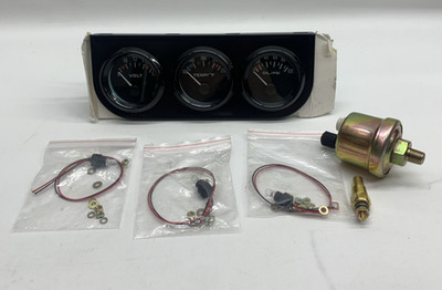 AUTOXBERT 17W061442 2'' 52mm Triple Gauge Set (Oil Pressure +Water Temp + Black)