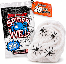 Halloween Spider Web Decorations, 200 Sq Ft Stretchable Web with 20 Fake