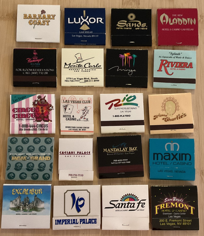 Las Vegas Vintage Casino Matchbooks Lot of 20 Different Unstruck